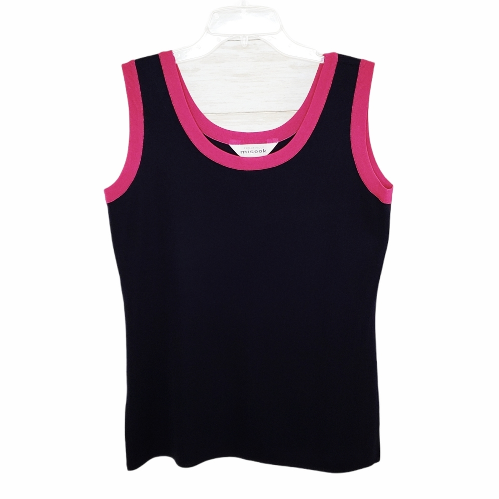 Exclusively Misook Black Pink Sleeveless Tank
